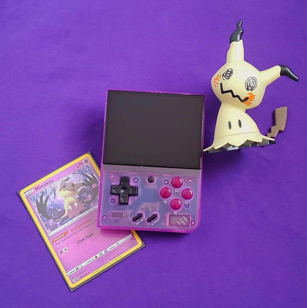 Miyoo Mini+ Plus English Game Console Transparent Purple Gameboy SNES