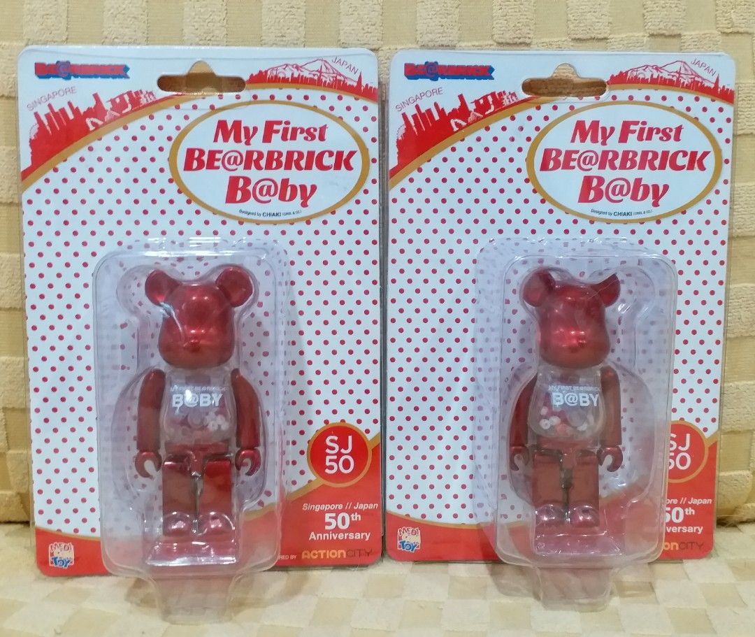 My First be@rbrick Baby SJ50 Bearbrick 100% 紅色, 興趣及遊戲, 玩具