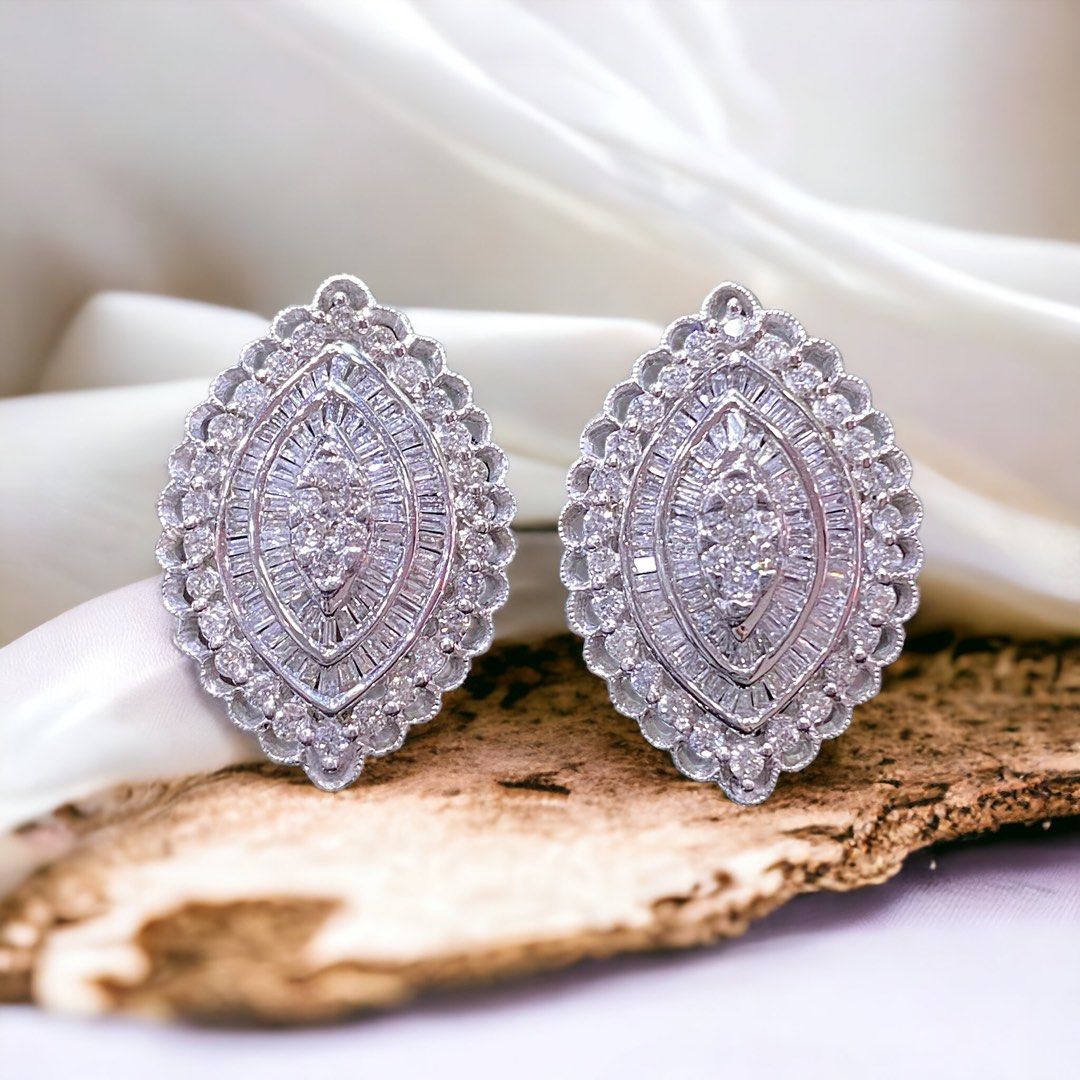 Diamond ear rings for women clearance