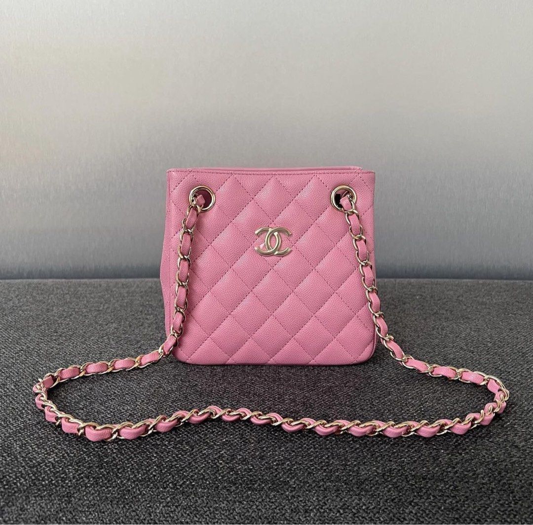 NEW Chanel Timeless CC Bucket Bag Caviar 22S Pink / Lghw