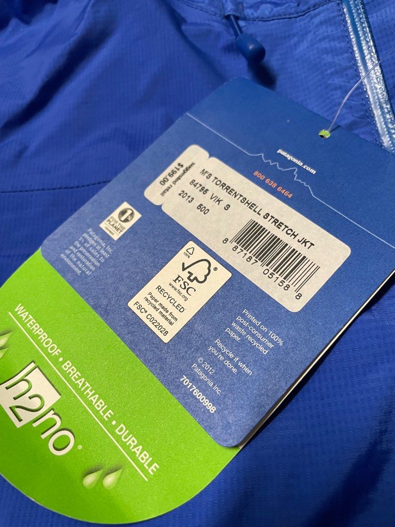 New Patagonia men s Torrentshell Stretch Jacket Blue h2no