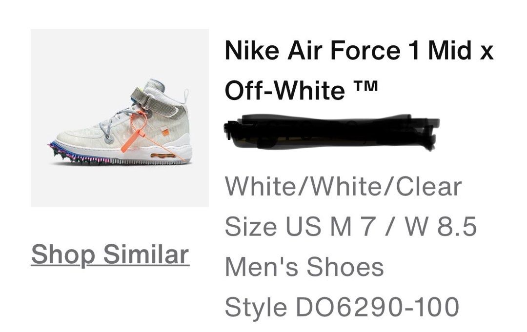 Nike Air Force 1 Mid Off-White White Men's - DO6290-100 - US