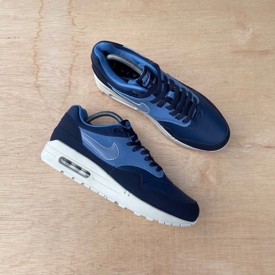 Nike Air Max 1 Blue Sport Nvay Cream 7.5UK RM13O Men s