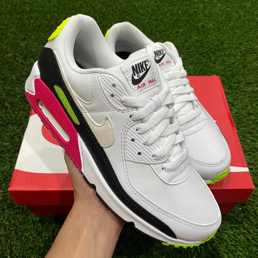 Nike air max hot sale 90 wolf grey/white/rush pink/volt