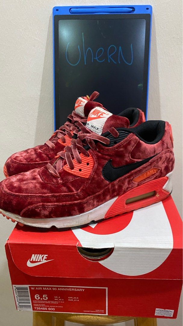 Nike Airmax 90 anniversary red Velvet Women s Fashion Footwear