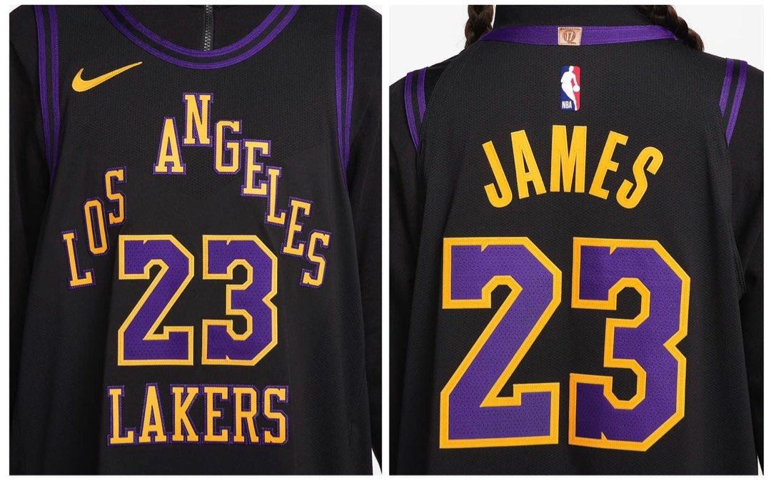 NBA Lakers Lebron James Shirt Black Size Medium 海外 即決-