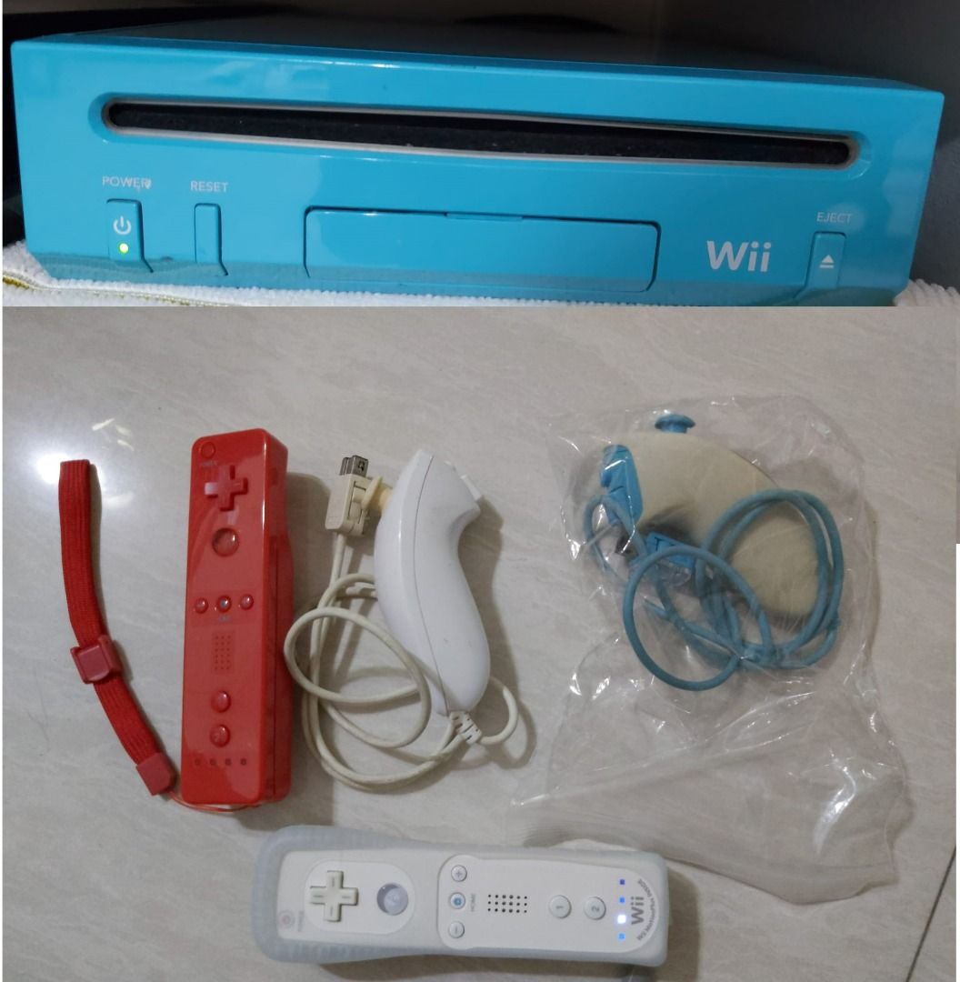 Restored Nintendo Wii Limited Edition Blue Video Game Console Home