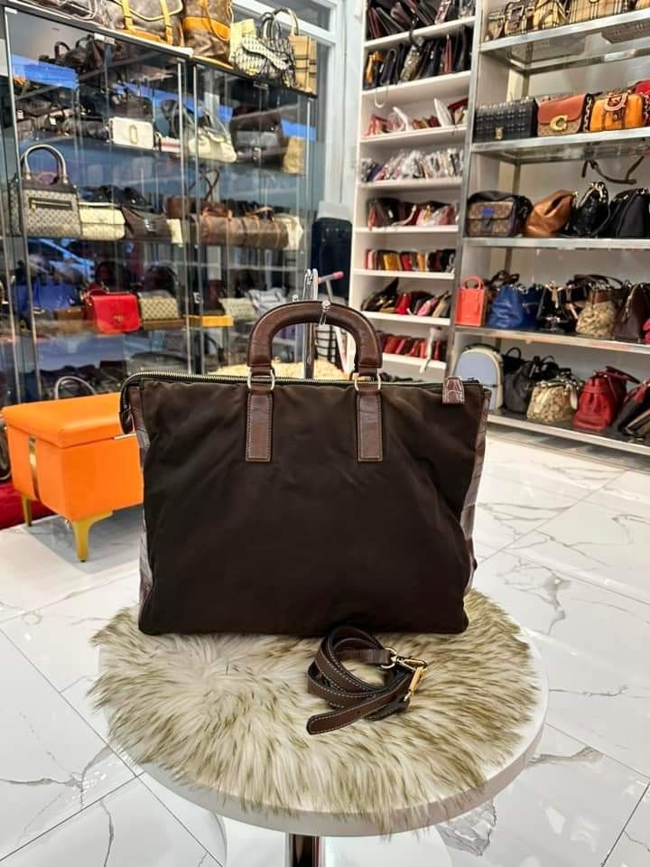 Orig Prada documents bag (Category: Luxury Bags & Wallets) located in Davao. Submitted by luxben (Listing ID 1263482852, Image 1). Description: 🅿️12,980 lp plus sf Orig Prada documents bag Kasya laptop 15 inches Nylon and leather W replacement leather strap Rank A to ab.