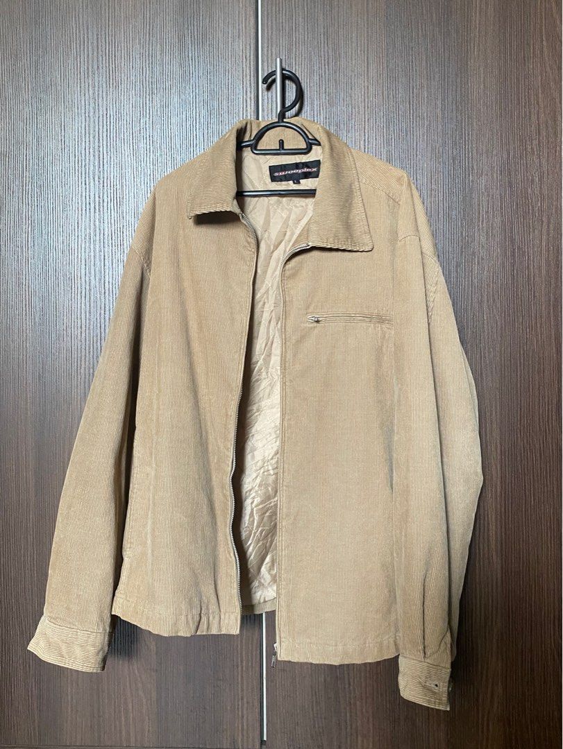 Oversized Corduroy Jacket BEIGE, Men's Fashion, Coats, Jackets and