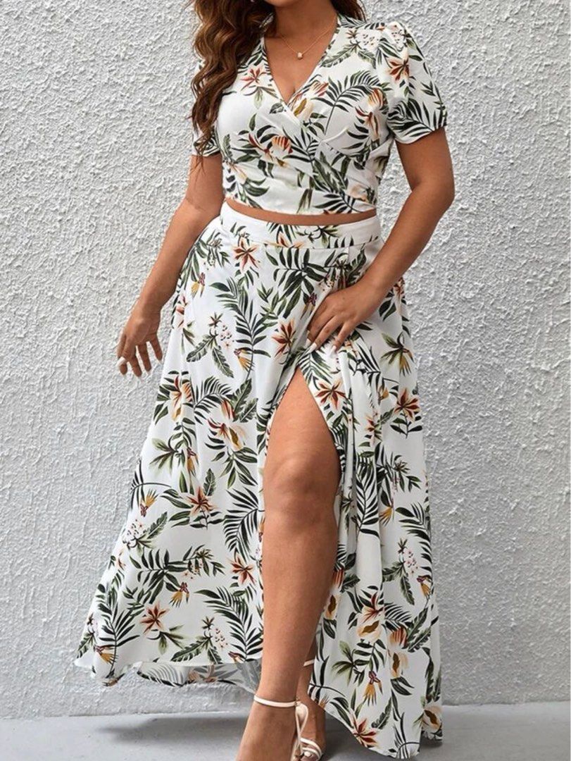 Two piece cheap hawaiian dress