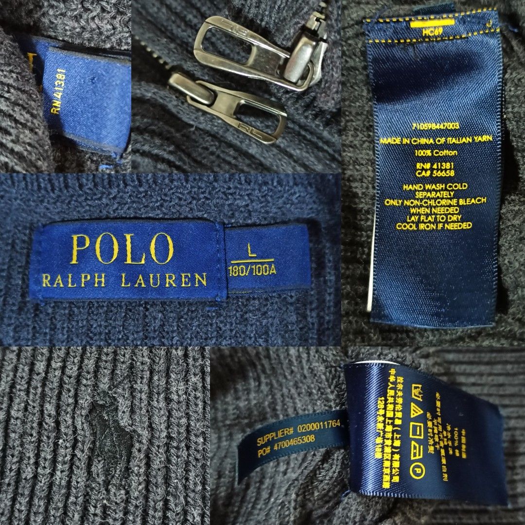 Polo Ralph Lauren Knitted Jacket Full Zip Sweater Women s Fashion
