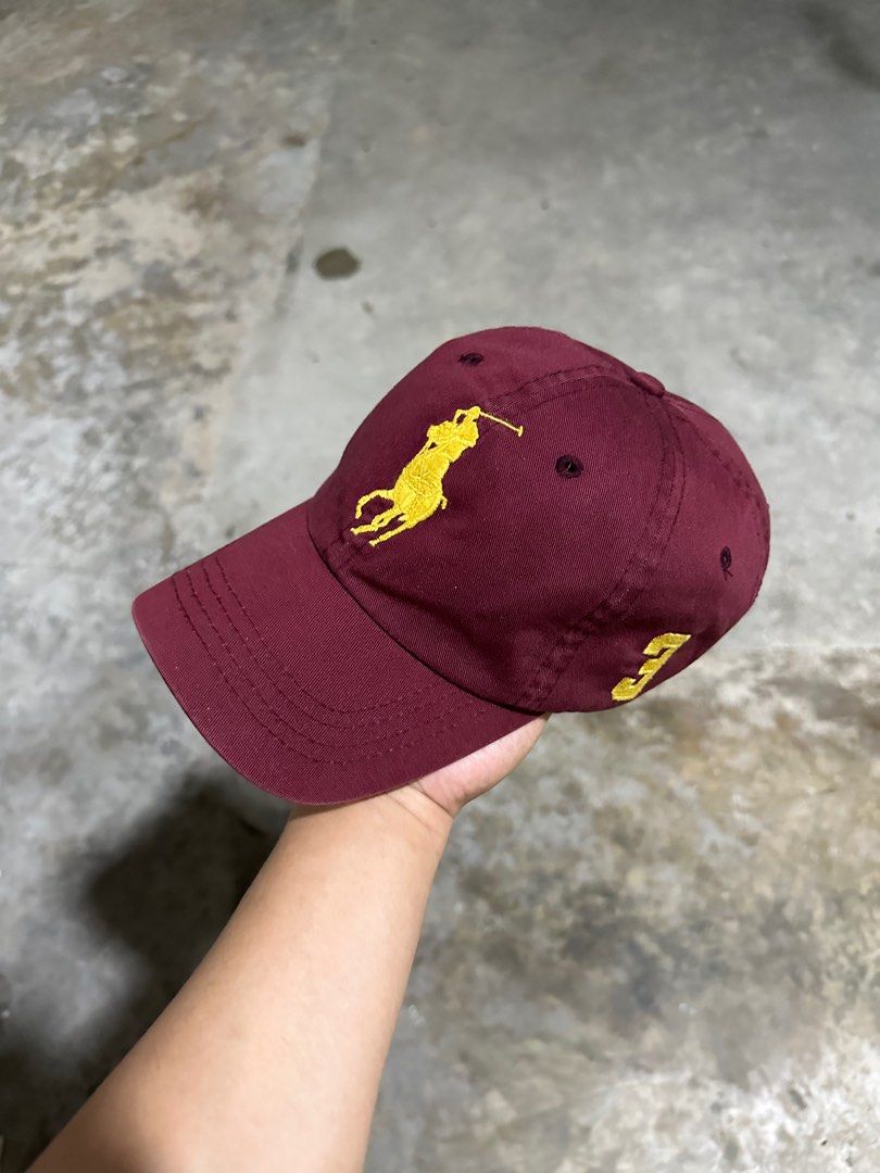 Maroon ralph lauren polo hat sale