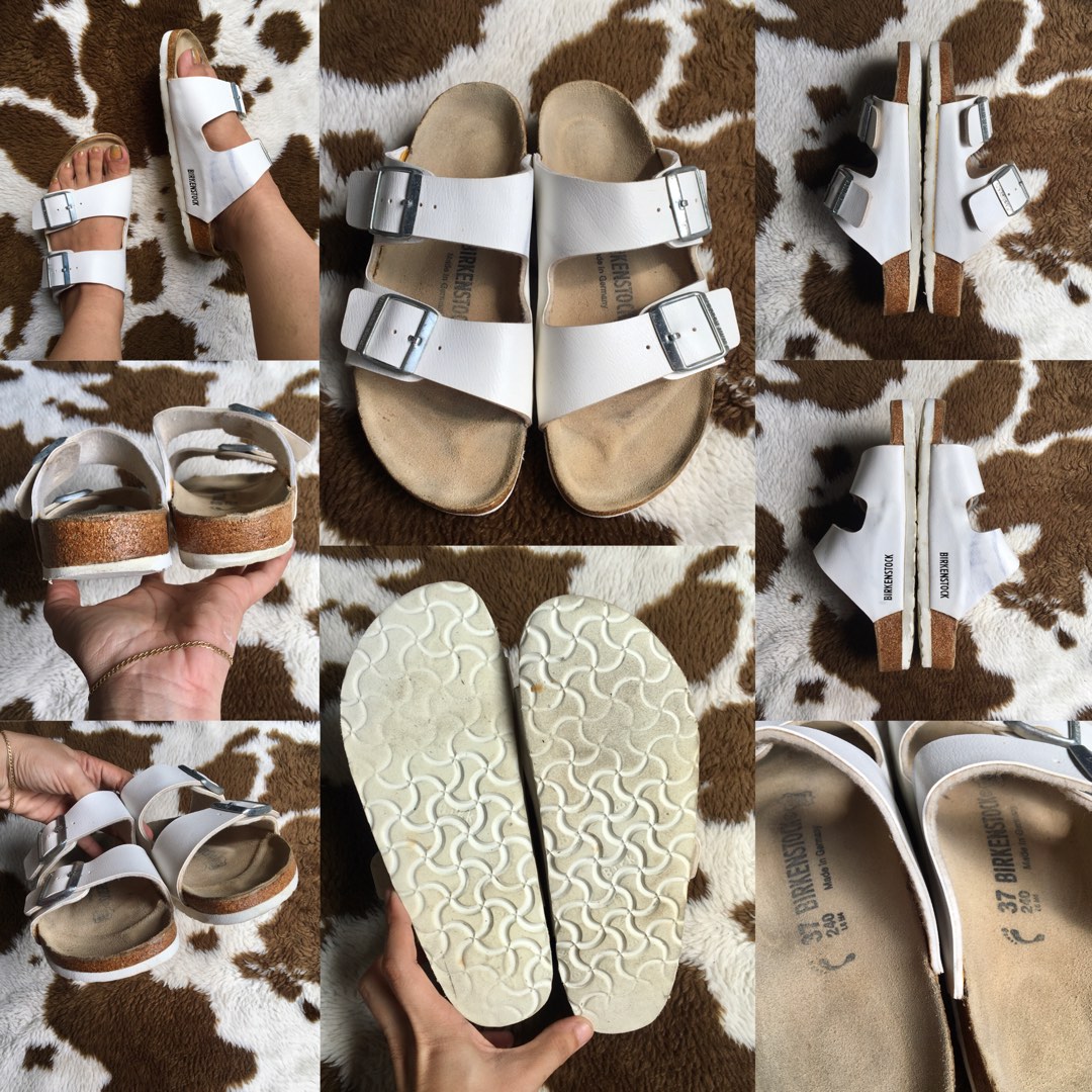 Preloved Original Birkenstock Arizona Custom Cut White Women s