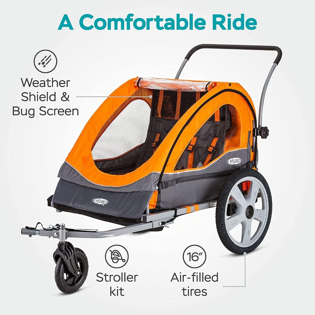 PROMO Instep Quick N EZ Double Tow Behind Bike Trailer for