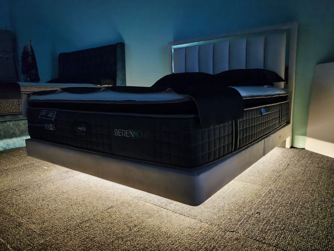 Queen King Floating Divan Bed with LED Lights @ only $750 (Queen Size ...