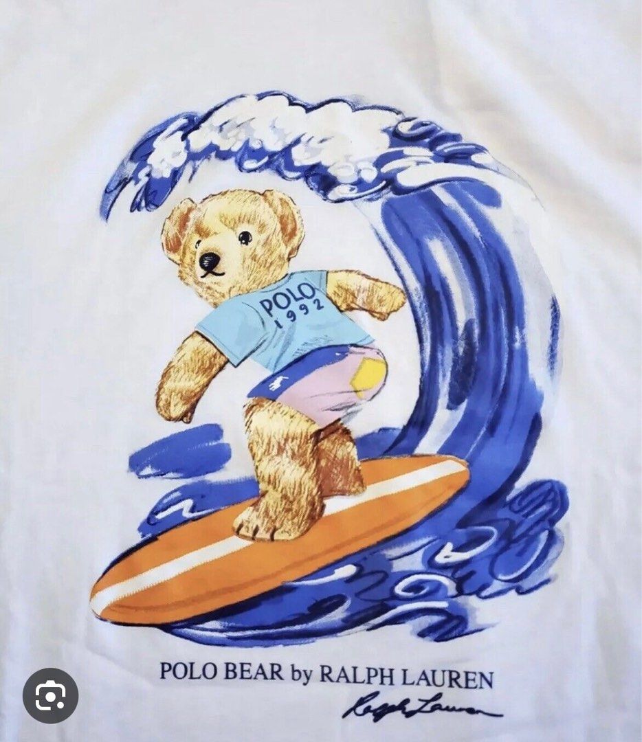 Ralph Lauren White Surf Bear Hoodie