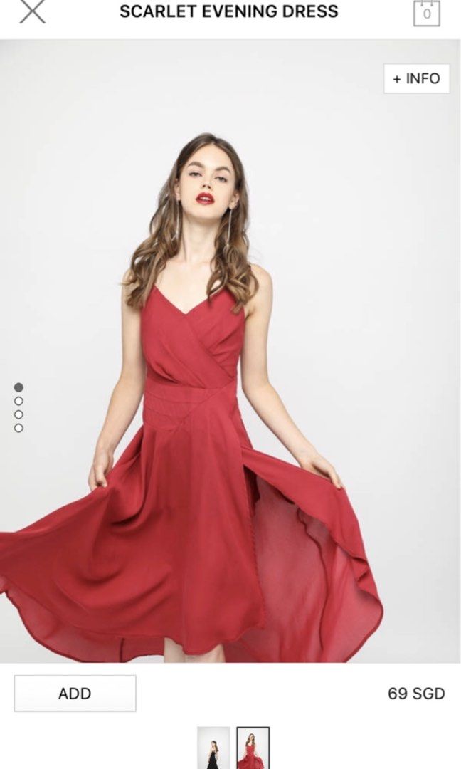 Red Scarlet Chiffon Evening Gown Dress