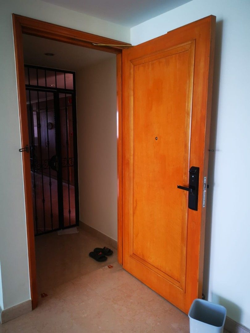 Revarnishing / wooden door / timber frame / timber surface/Sanding