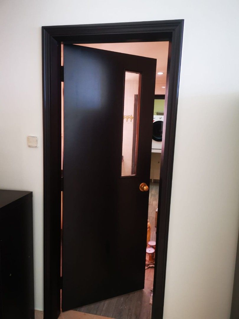 Revarnishing / wooden door / timber frame / timber surface/Sanding