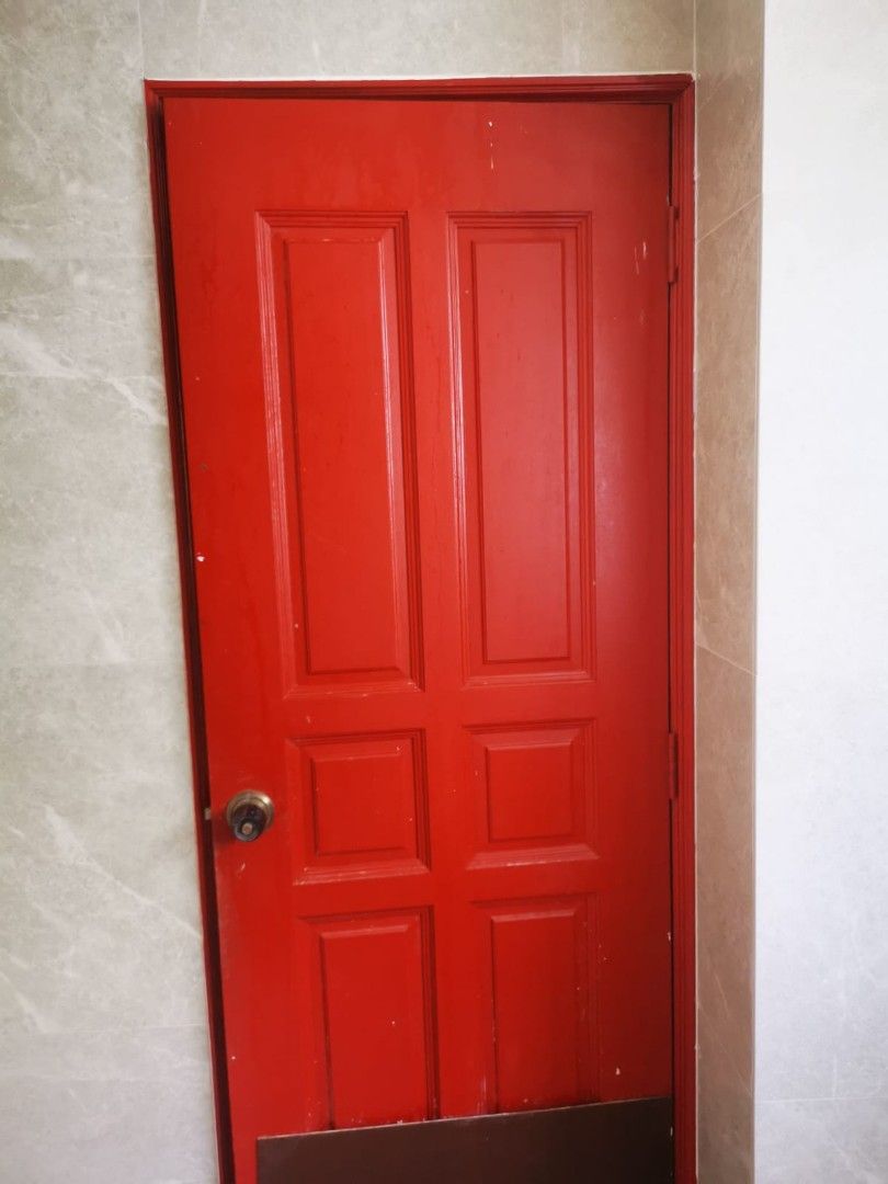 Revarnishing / wooden door / timber frame / timber surface/Sanding