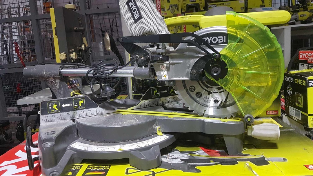 RYOBI DUAL BEVEL SLIDING MITRE SAW, Commercial & Industrial, Construction Tools & Equipment on