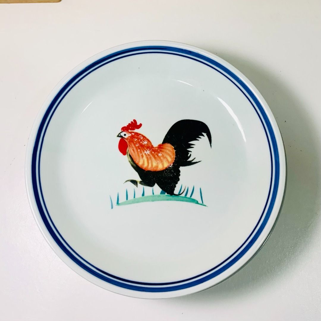 Set of 6 Large Chicken / Rooster Design Plates, Furniture & Home Living ...