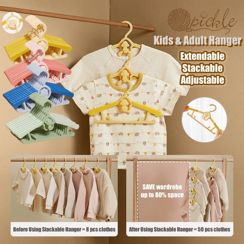 SG Local Retractable Baby Clothes Hanger Non slip Kids Adult
