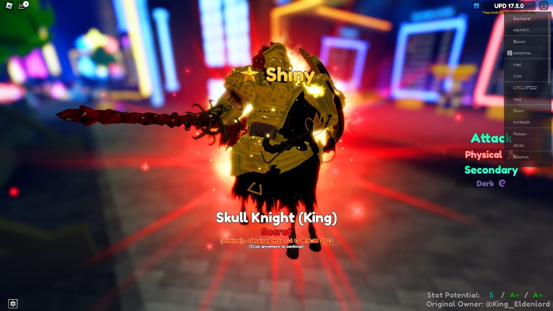 Skull knight (King) Shiny l Anime adventures