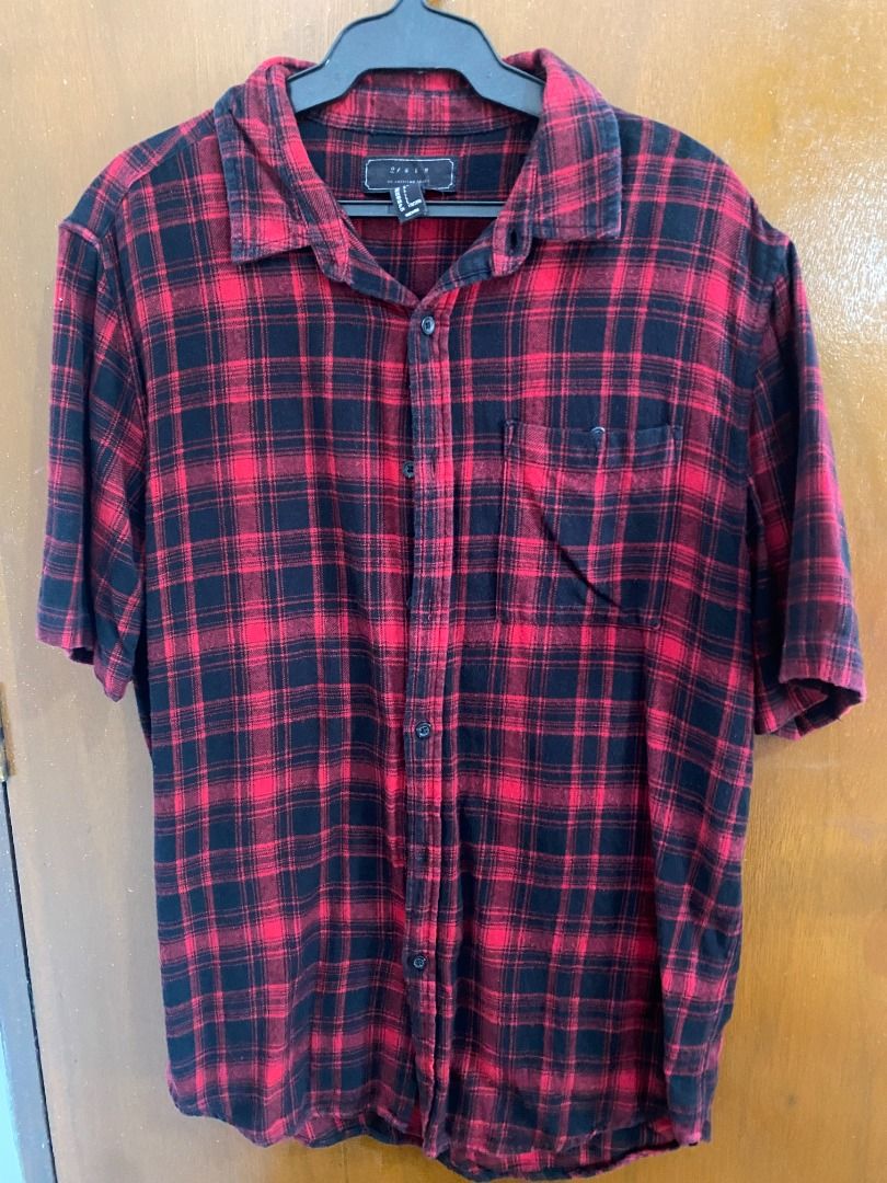 Short Sleeve Flannel by Forever 21, Men's Fashion, Tops & Sets, Tshirts