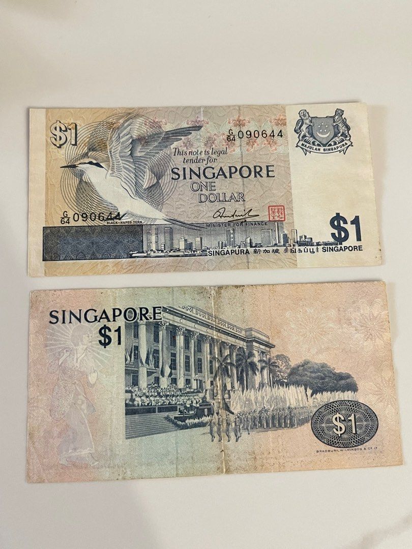 Singapore Old Banknote 1 Dollar Bird Series 1976-1987, Hobbies & Toys ...
