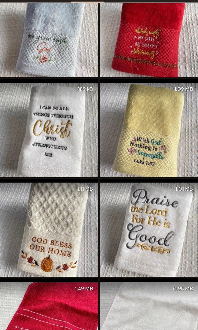 BUY 5 FREE 1 Embroidered face towels