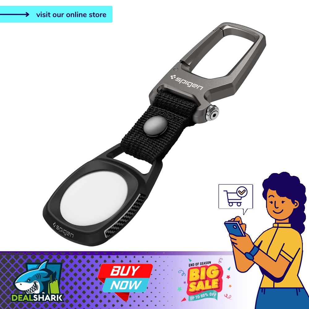 Spigen Rugged Armor with Keychain Ring Designed for AirTag