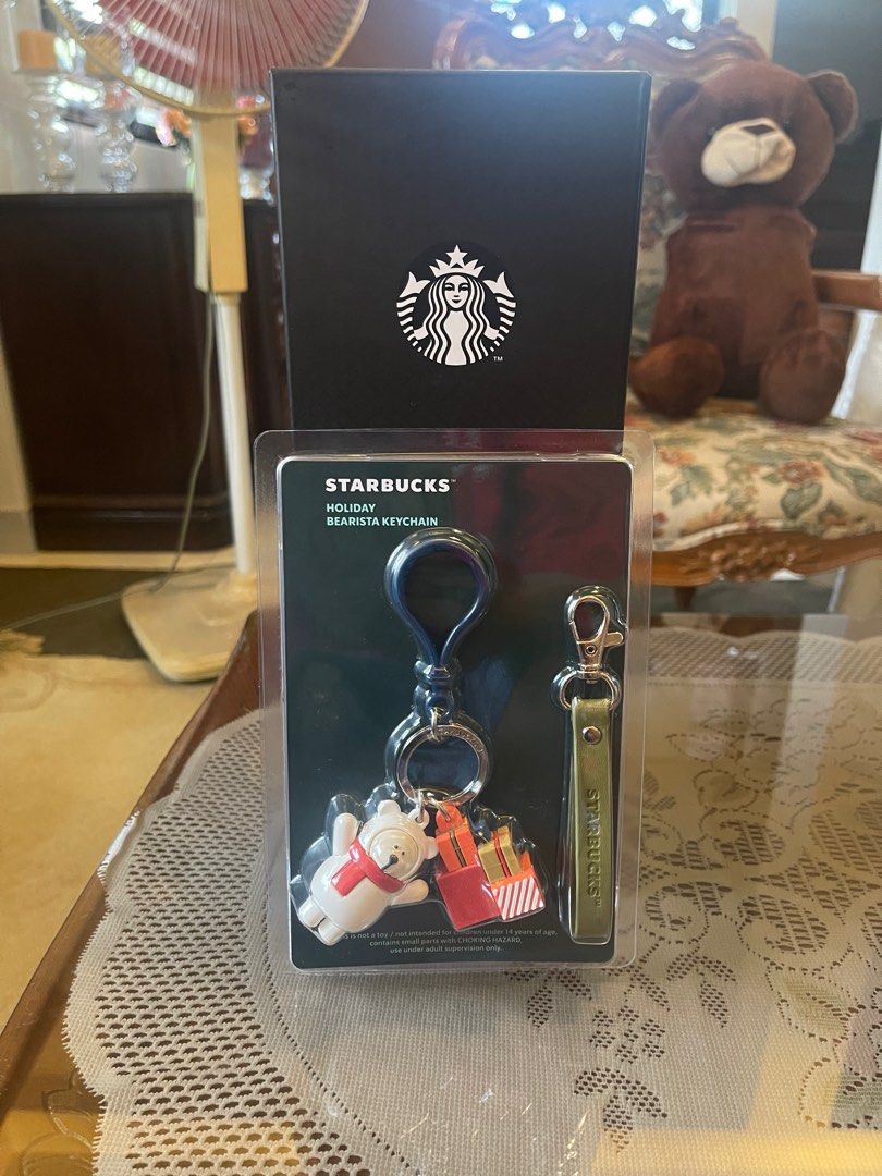 STARBUCKS 2024 HOLIDAY BEARISTA KEYCHAIN, Hobbies & Toys, Travel