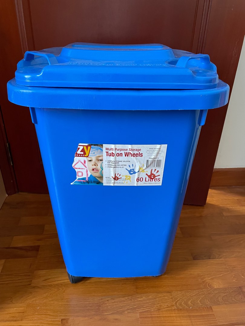 Blessing/free Storage wheelie bin 60L, Furniture & Home Living, Cleaning & Homecare Supplies