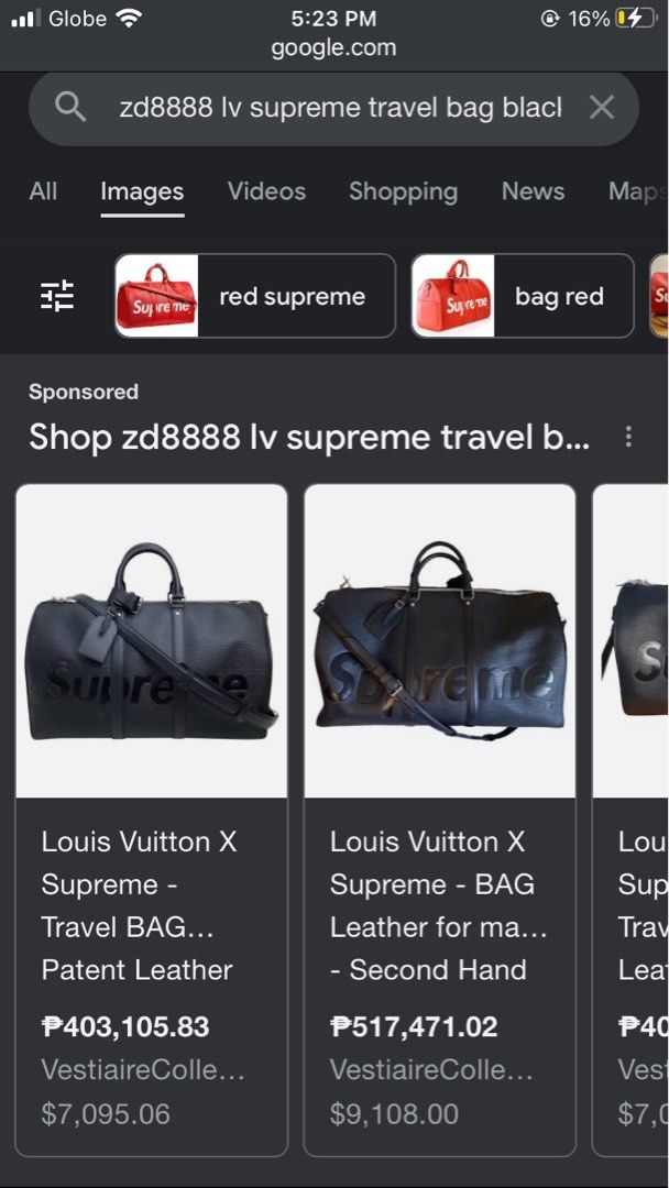 Travel bag Louis Vuitton x Supreme Black in Metal - 20326874