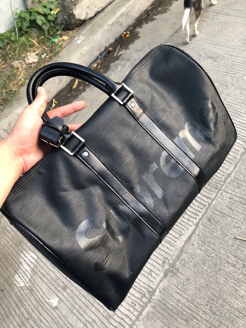 Supreme x LV Black Duffle Bag Coded Luxury Bags Wallets on