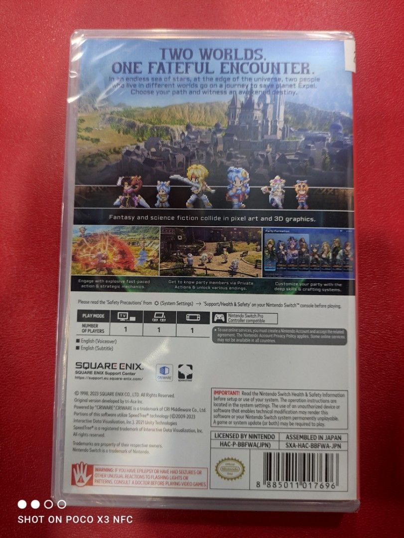 SWITCH STAR OCEAN THE SECOND STORY (Category: Nintendo) located in Makati City. Submitted by yomyom_onlineshop (Listing ID 1263415511, Image 2). Description: For Sale Only Brandnew Sealed No To trade/SWAP Delivery within the day Taguig Market Market Can book Via lalamove Less Time Less Effort Cod,Gcash,Banktransfer.