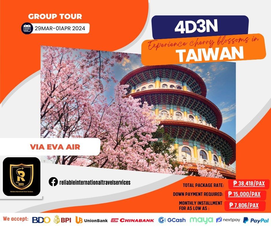 TAIWAN TOUR PACKAGE GROUP DEPARTURE, Tickets & Vouchers, Flights