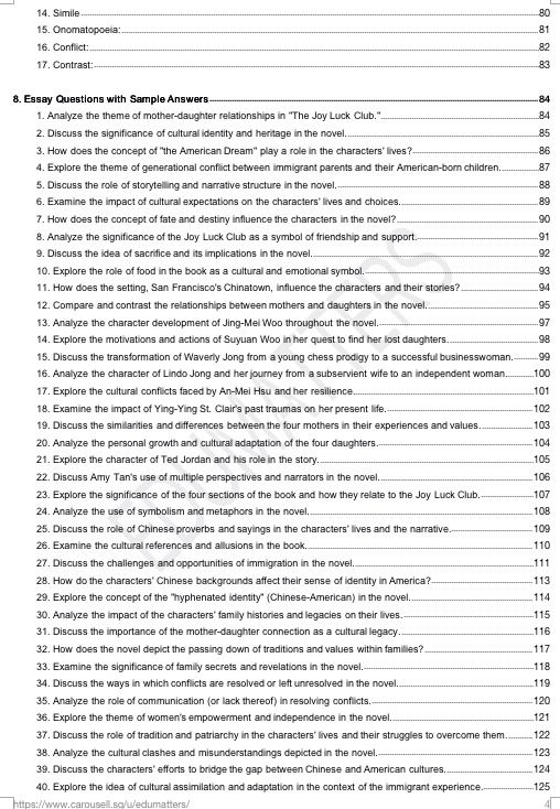 The Joy Luck Club by Amy Tan Literature Study Guide Notes Complete Analysis , Hobbies &amp; Toys ...
