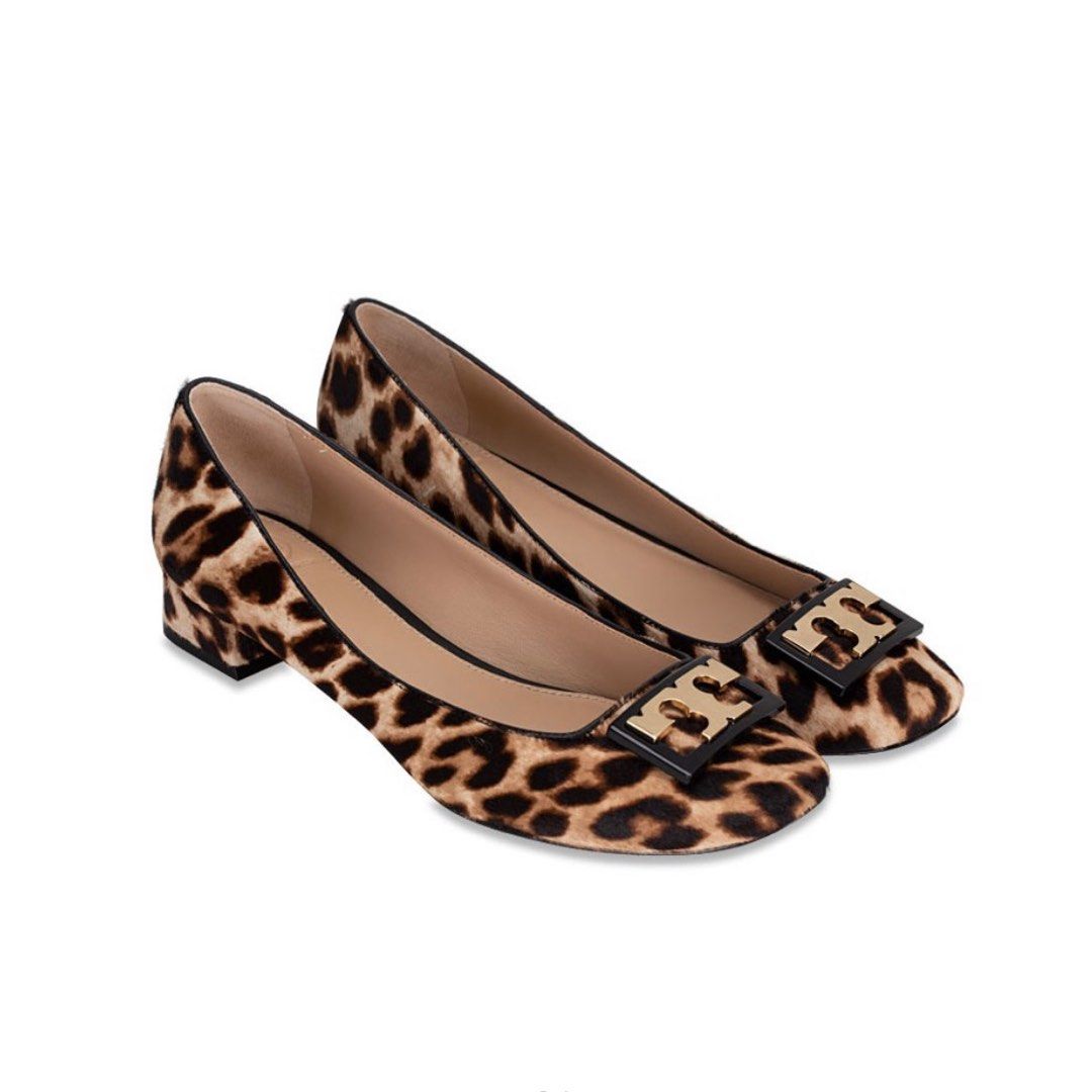 Tory burch natural hot sale leopard flats