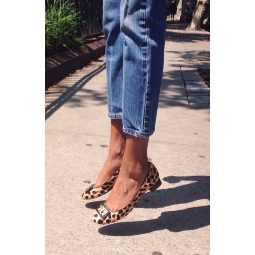 Tory burch discount natural leopard flats