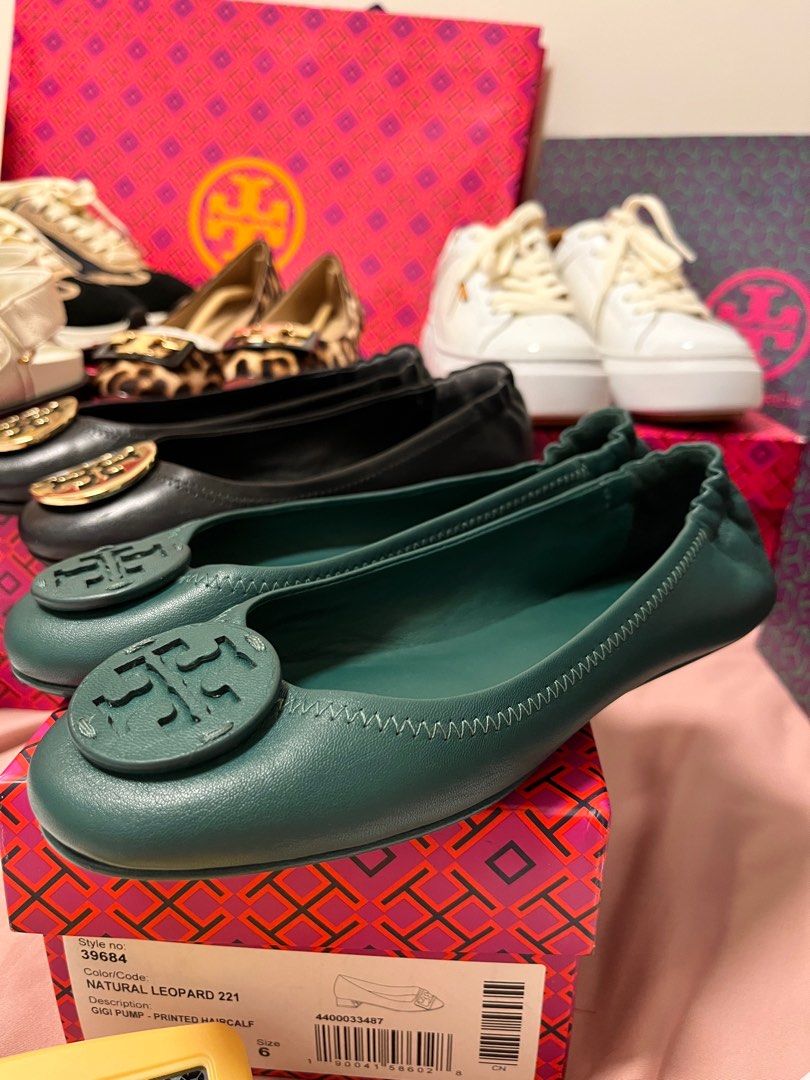 Tory burch minnie top travel ballet flat leopard