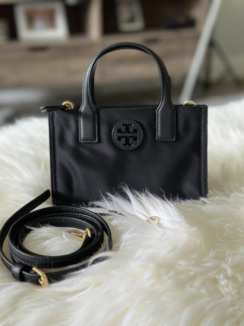 Tory Burch Womens Ella Nylon Mini Tote Crossbody Bag Purse in Black,  Women's Fashion, Bags & Wallets, Cross-body Bags on Carousell