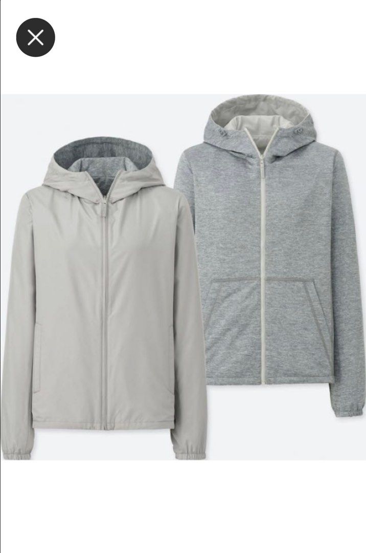 UNIQLO Reversible Parka Jacket Gray Women s Fashion Coats