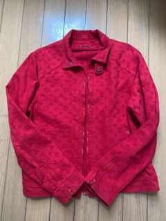 Red denim new arrivals jackets for sale