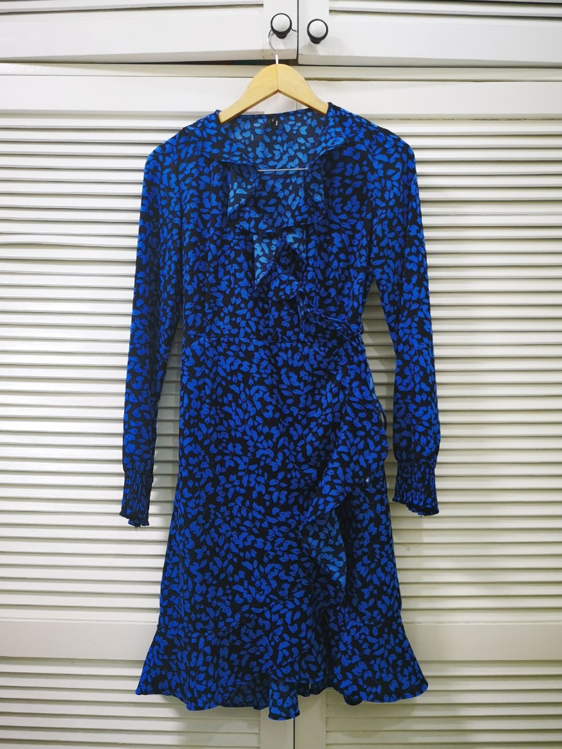 Vera Moda Blue Wrap Dress, Women's Fashion, Dresses & Sets, Dresses on ...