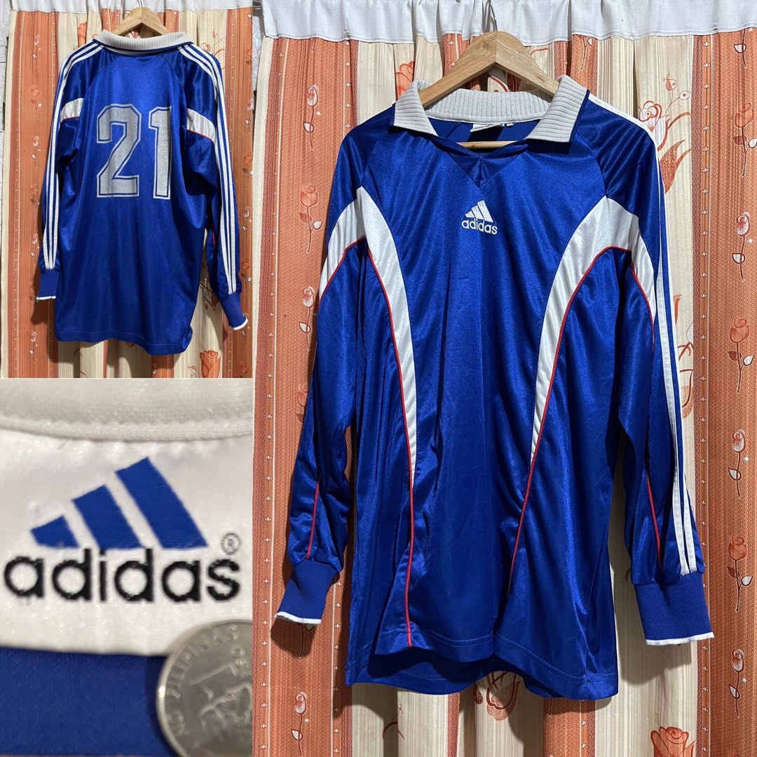 Vintage ADIDAS Football Jersey Long sleeve, Men's Fashion, Activewear