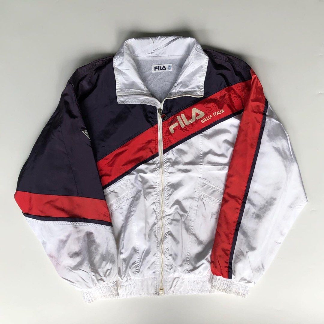 Vintage fila colorblock windbreak jacket Fesyen Pria Pakaian