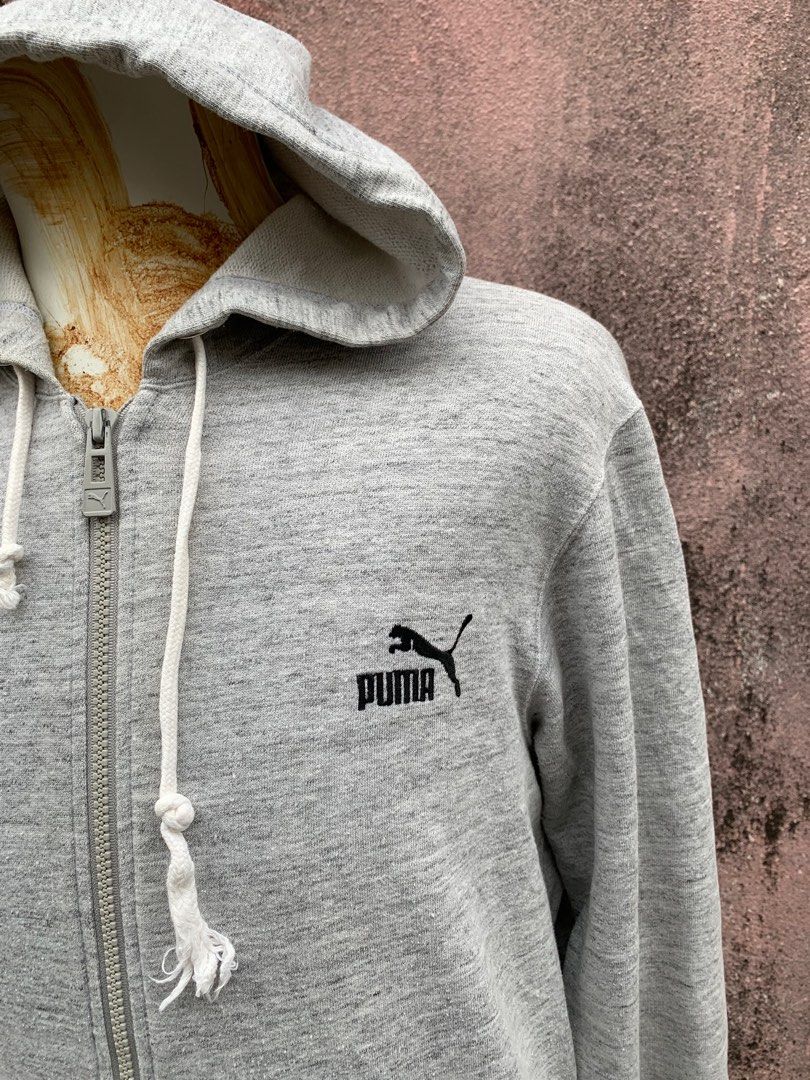 Puma retro logo fleece hoodie top