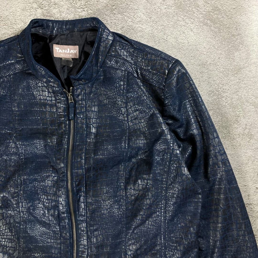 Vintage Tanjay Reptile textured faux leather jacket